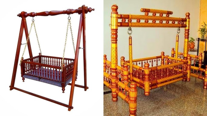 Wooden Swing and Baby Cradle